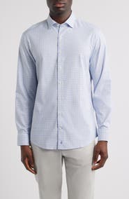 johnnie-O Briney Tattersall Check Everyday Performance Button-Up Shirt