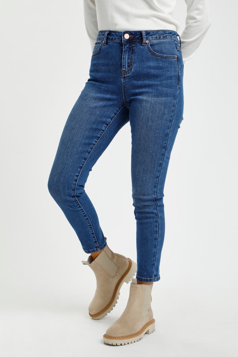 Sinem 7/8 Jeans, Main, color, Medium Blue Denim
