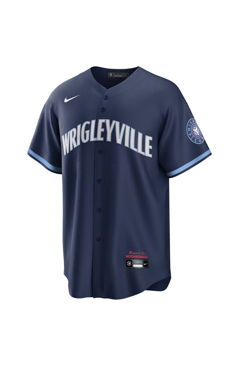 Nike Men's Nike Navy Chicago Cubs City Connect Replica Jersey, Alternate, color,