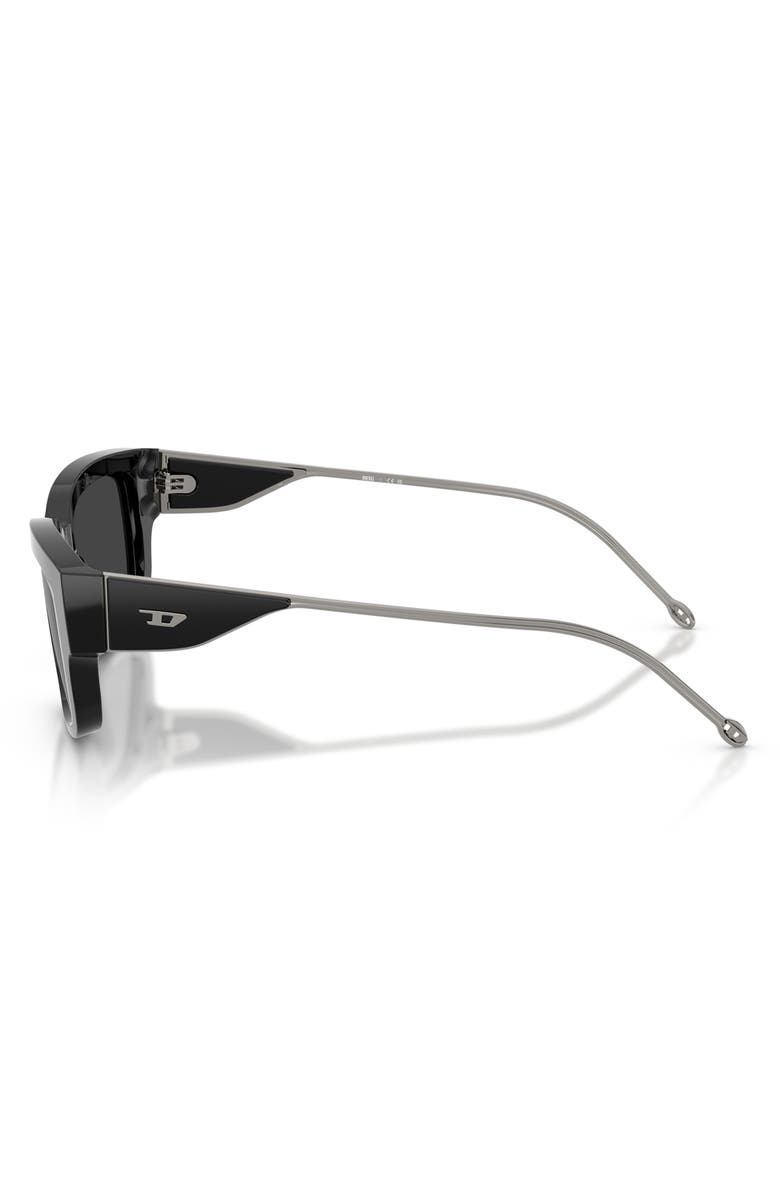 DIESEL<sup>®</sup> Geck-D 56mm Rectangular Sunglasses, Alternate, color, Black/ Grey Silver Mirror