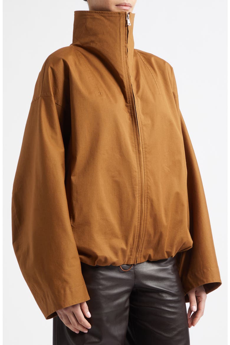 François Stretch Cotton Canvas Bomber Jacket, Alternate, color, CAMEL