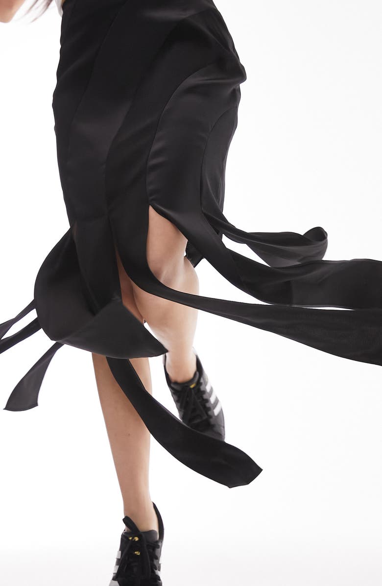 Topshop Mix Media Splice Skirt, Alternate, color, 