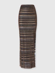 Missoni Striped Viscose Lamé Long Skirt With Slit