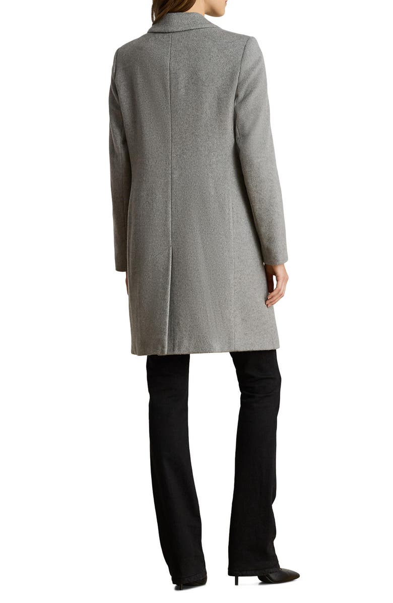 Lauren Ralph Lauren Longline Wool Blend Coat, Alternate, color, Light Heather Grey
