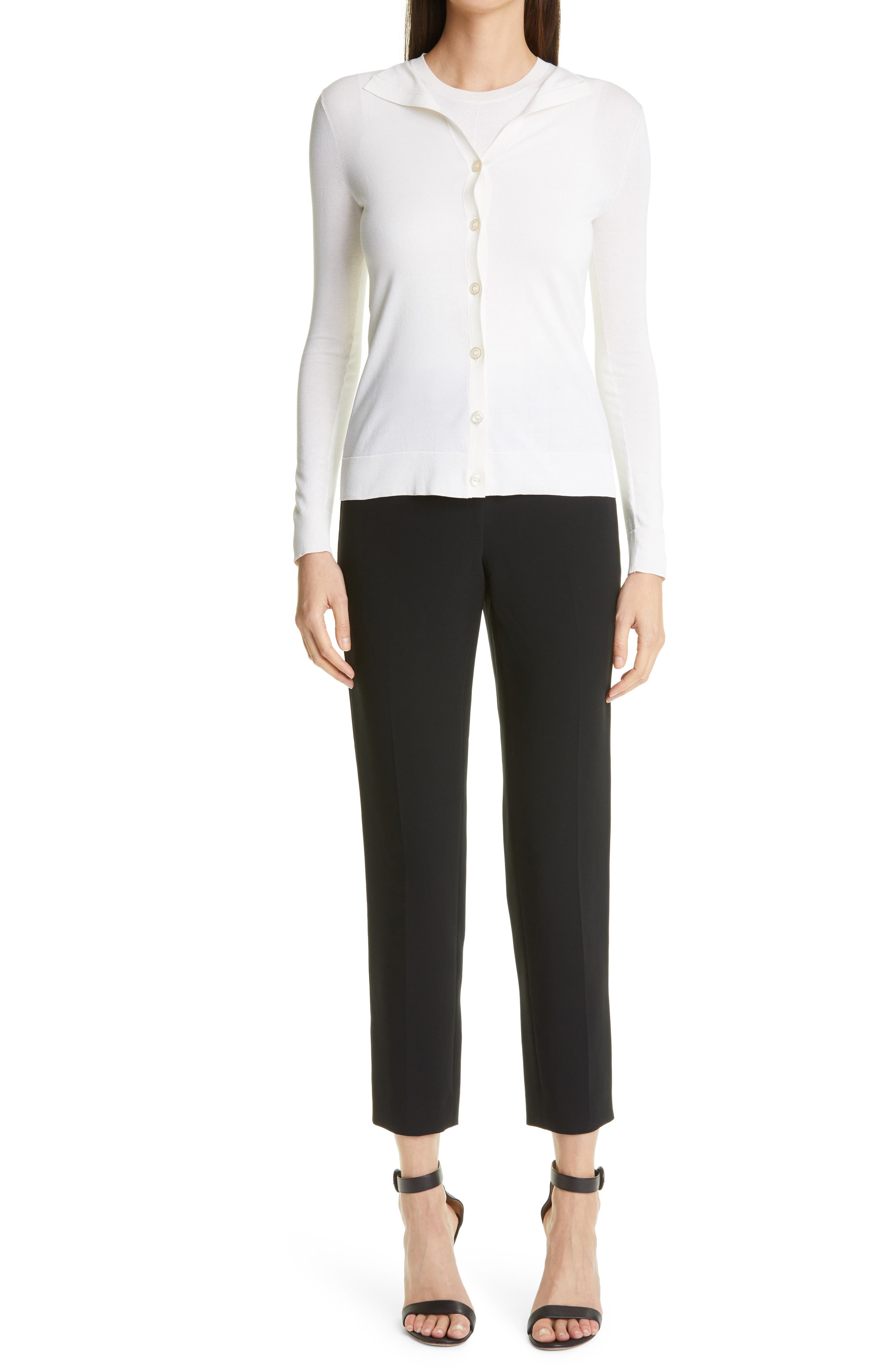 Emma Crop Crepe Marocain Pants - image 2