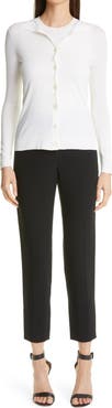 ST. JOHN Emma Crop Crepe Marocain Pants