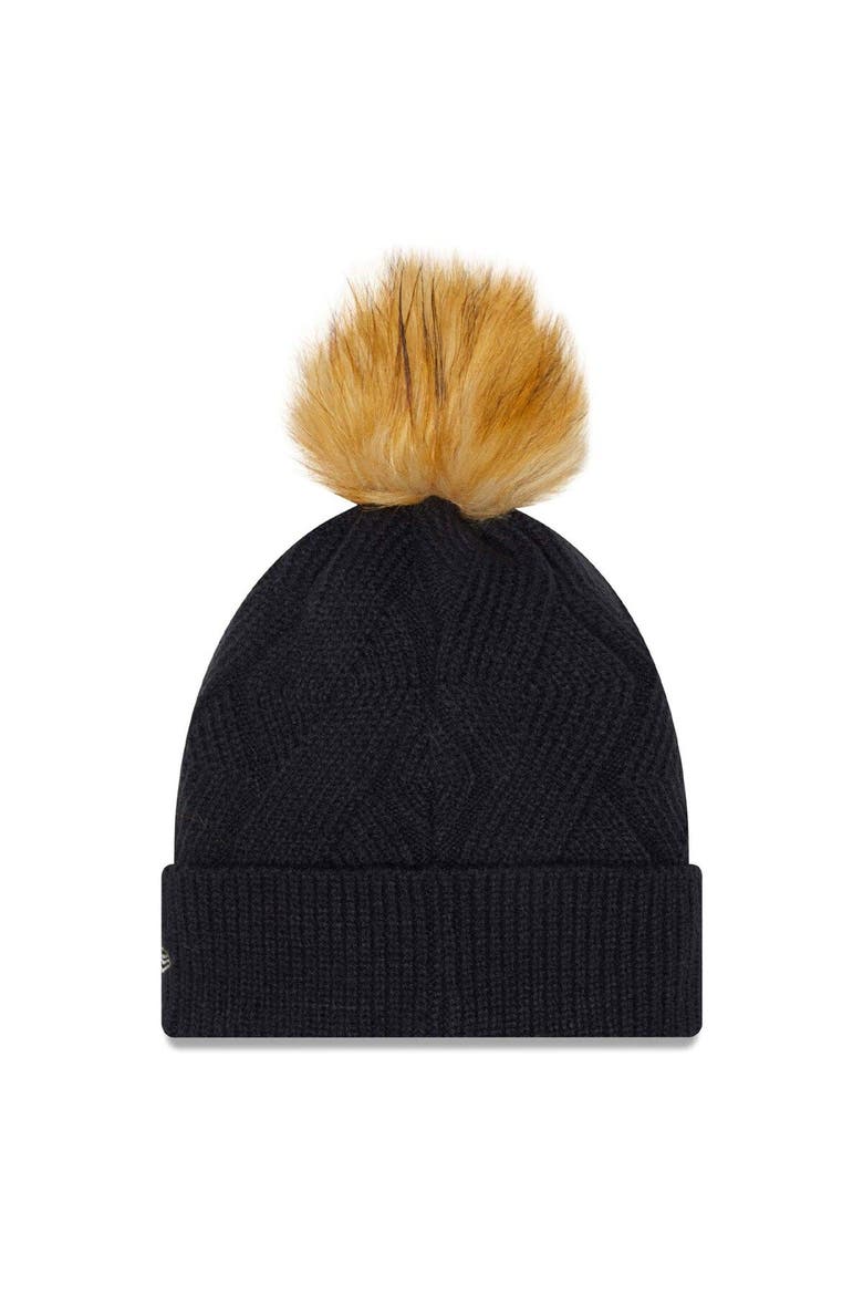 Women's New Era Navy Penn State Nittany Lions Snowy Cuffed Knit Hat with Pom, Alternate, color, Navy