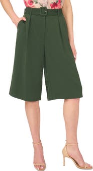 Halogen® Belted Pleated Bermuda Shorts