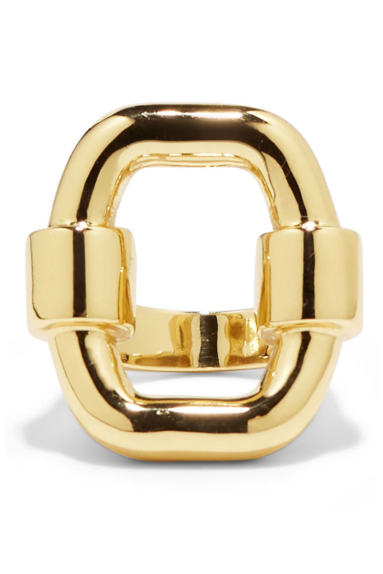 Statement Buckle Ring - Size 7, Alternate, color, GOLD 01