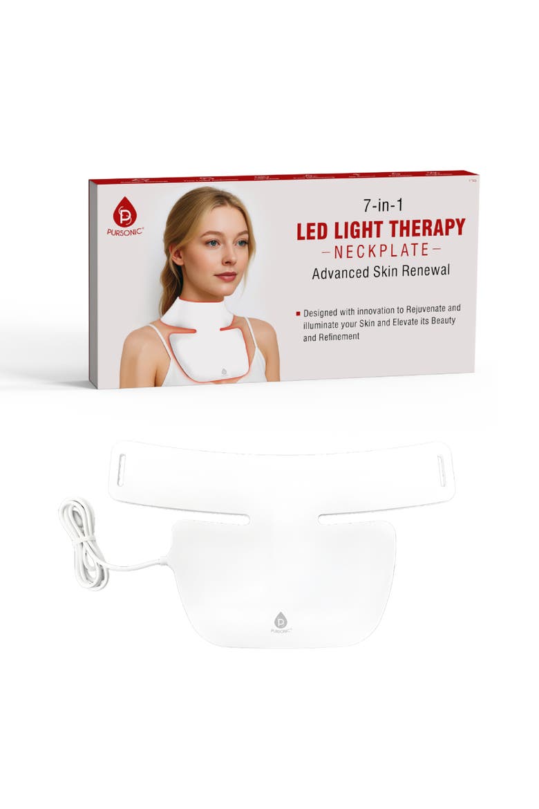 LED Light Therapy Neckplate Rejuvenate Your Neck & Décolleté, Main, color, White