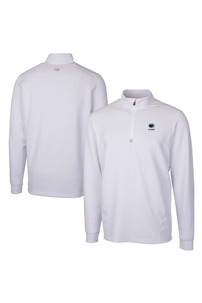 Men's Cutter & Buck  White Penn State Nittany Lions Alumni Logo Traverse Stretch Quarter-Zip Pullover Top, Main, color, White