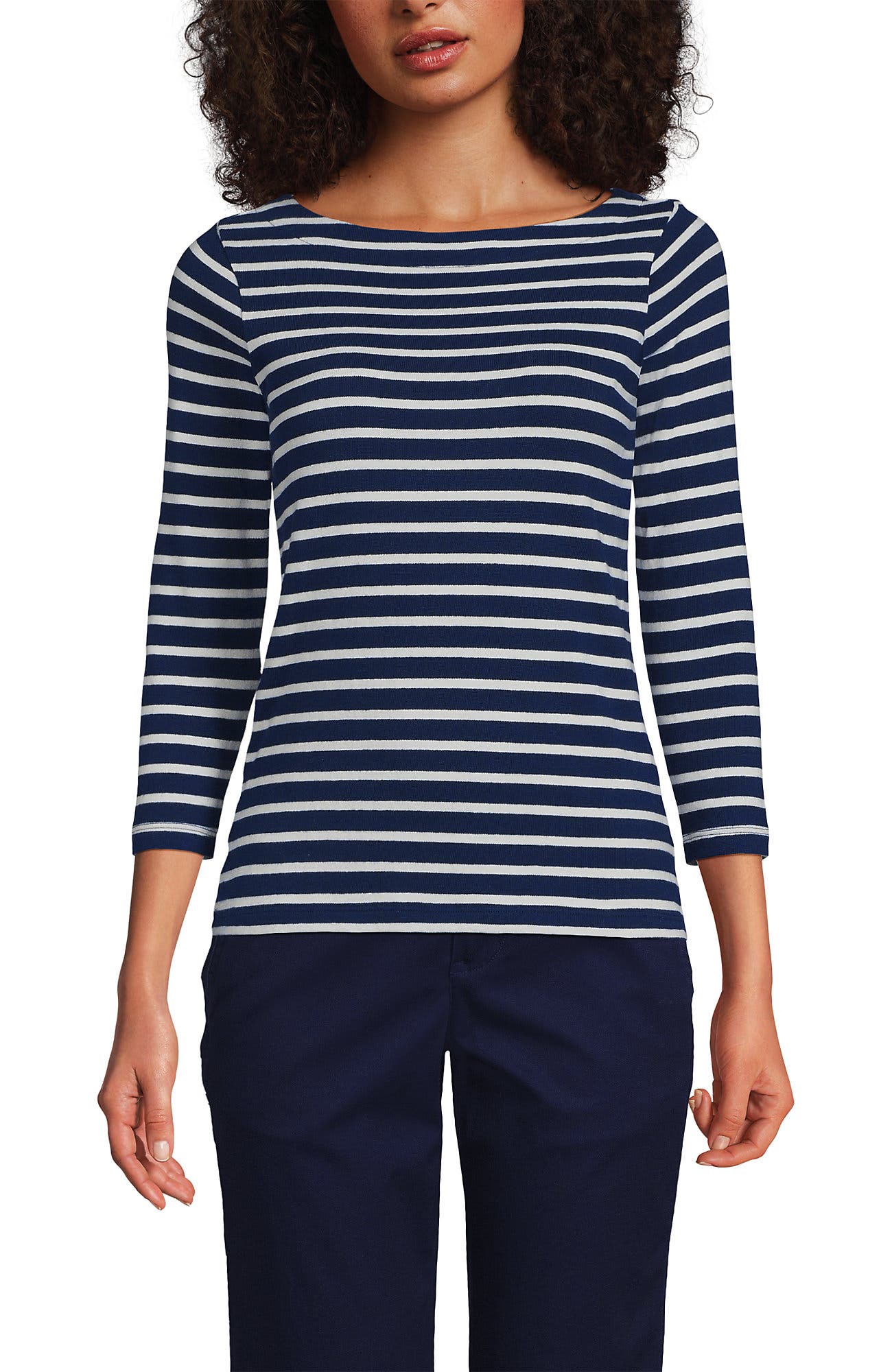 Deep Sea/Ivory Breton Stripe