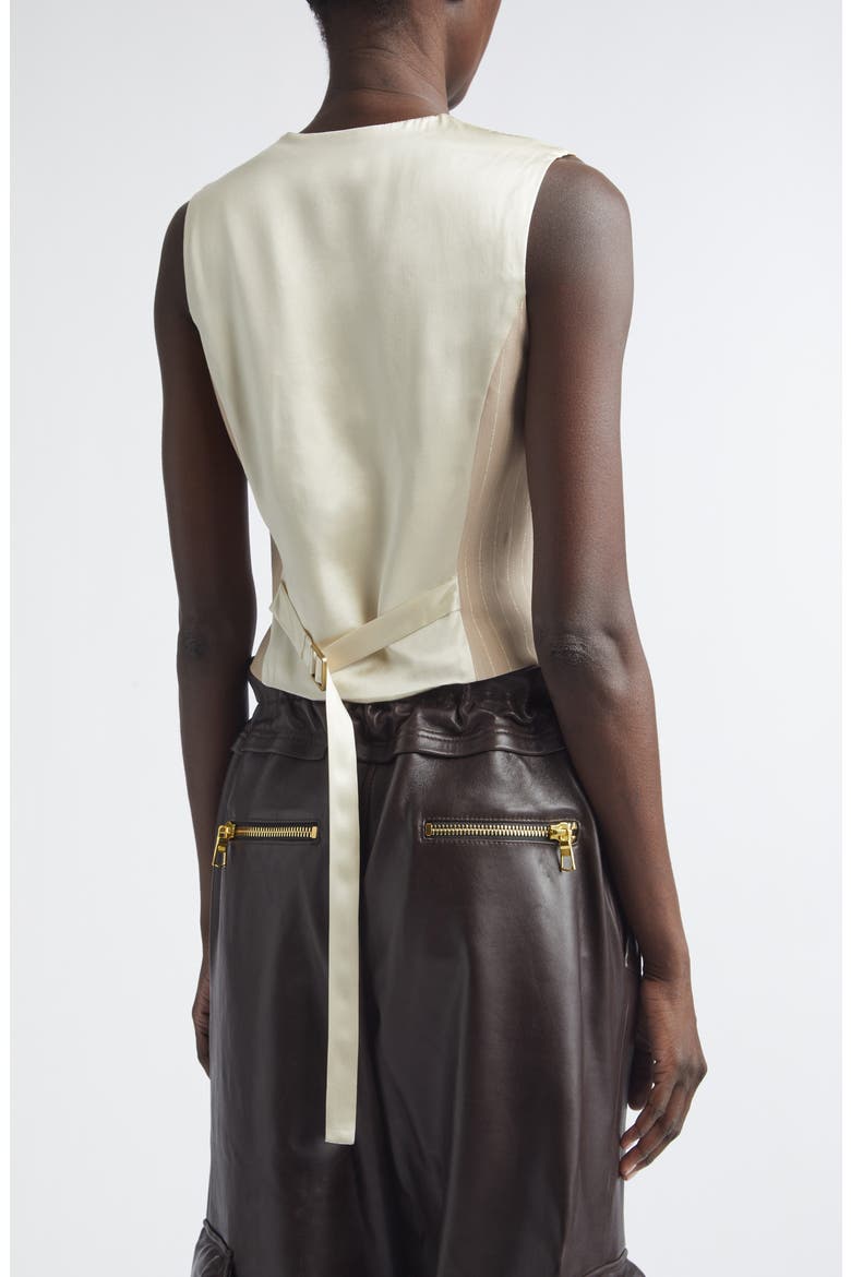 Shimmer Pinstripe Vest, Alternate, color, SAND