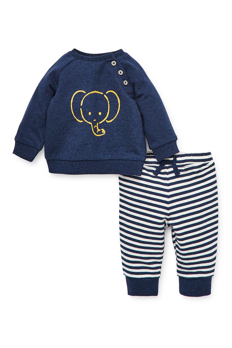 Elephant Sweatshirt & Pants Set, Main, color, BLUE