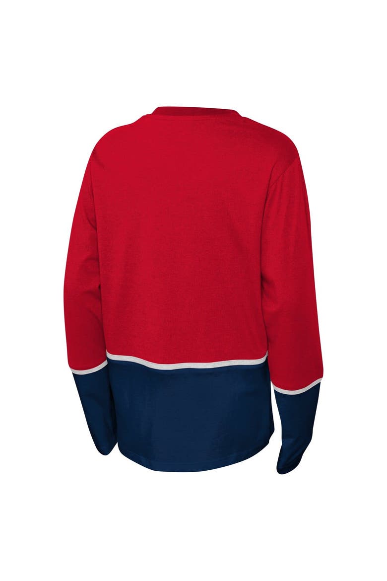 Youth Navy/Red Washington Capitals Pro Assist Long Sleeve T-Shirt, Alternate, color, Navy