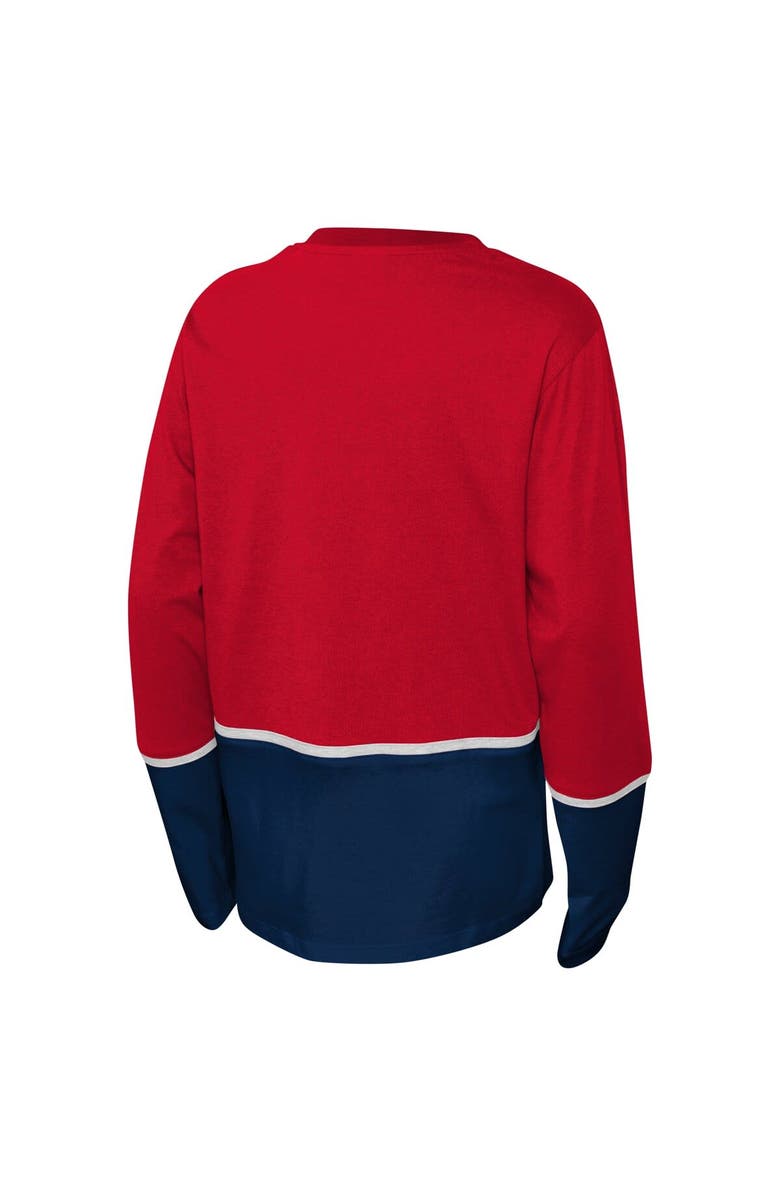 Outerstuff Youth Navy/Red Washington Capitals Pro Assist Long Sleeve T-Shirt, Alternate, color, 