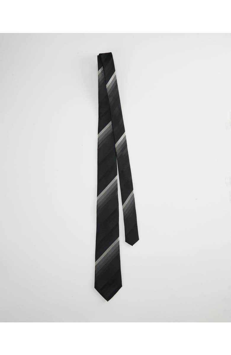 Knottery & Co Gradient Striped Silk Jacquard Tie, Alternate, color, Charcoal