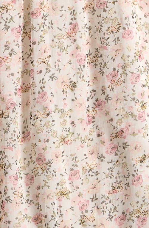 Ava & Yelly Kids' Floral Print Sleeveless Chiffon Maxi Dress In Neutral