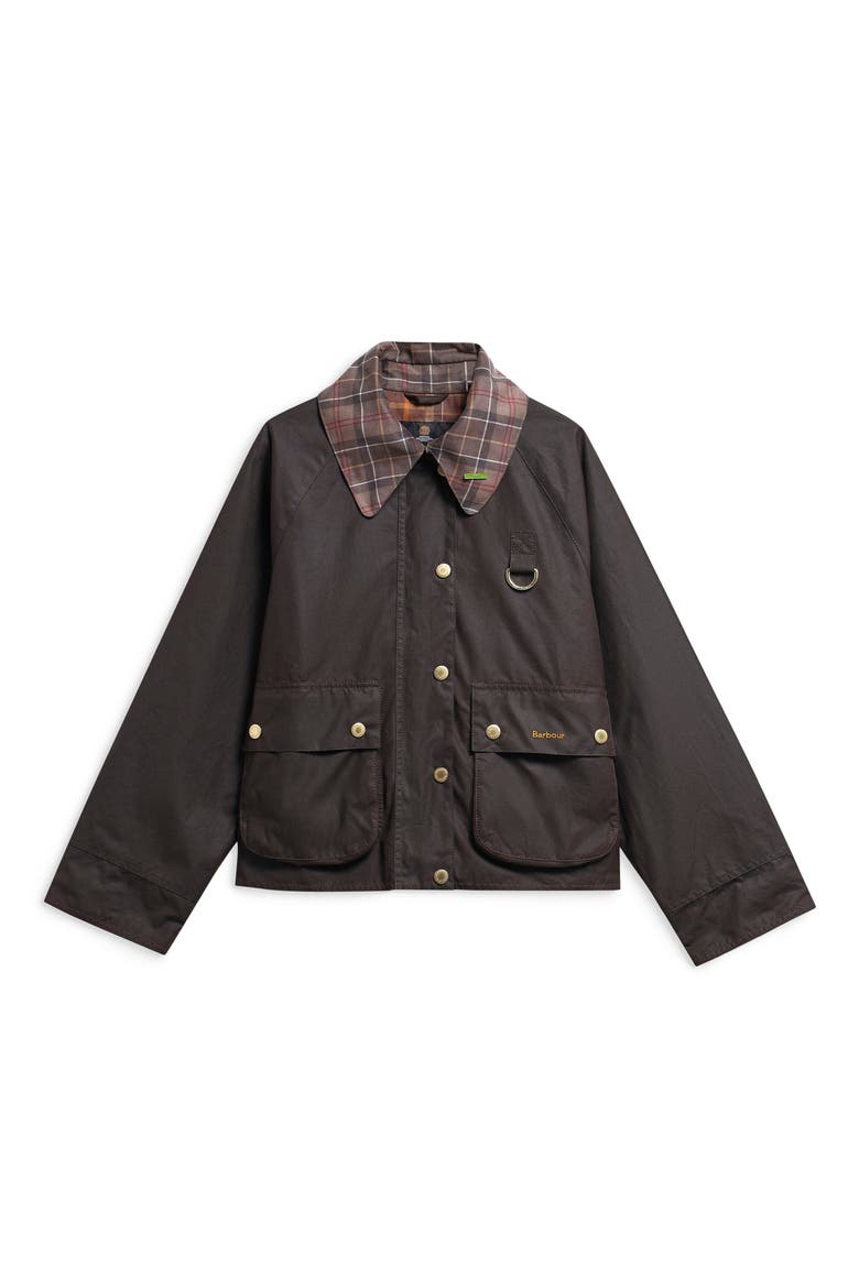 Icons Tartan Collar Spey Waxed Cotton Jacket, Alternate, color, RUSTIC/ MUTED