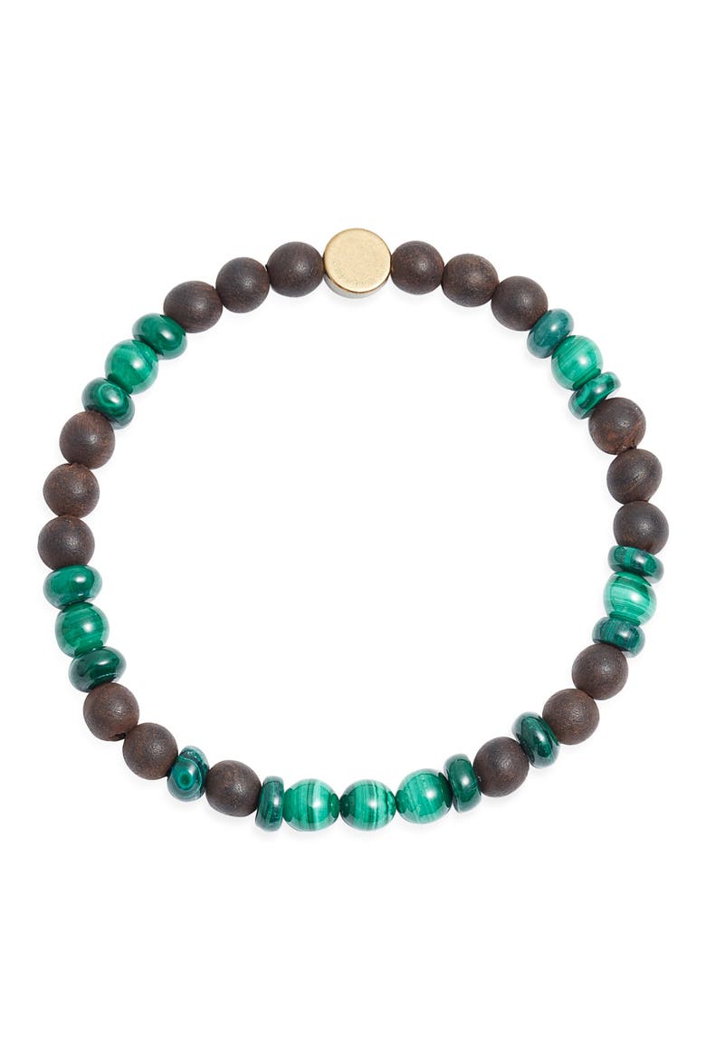 Earth Spirit Malachite & Wood Bracelet, Main, color, MALACHITE