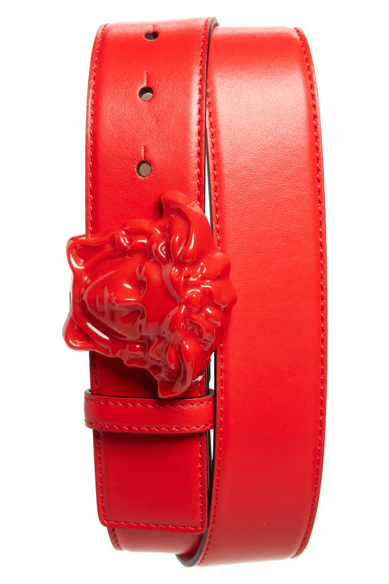 Medusa Head Leather Belt, Main, color, CANNA-CANNA-VERSACE GOLD