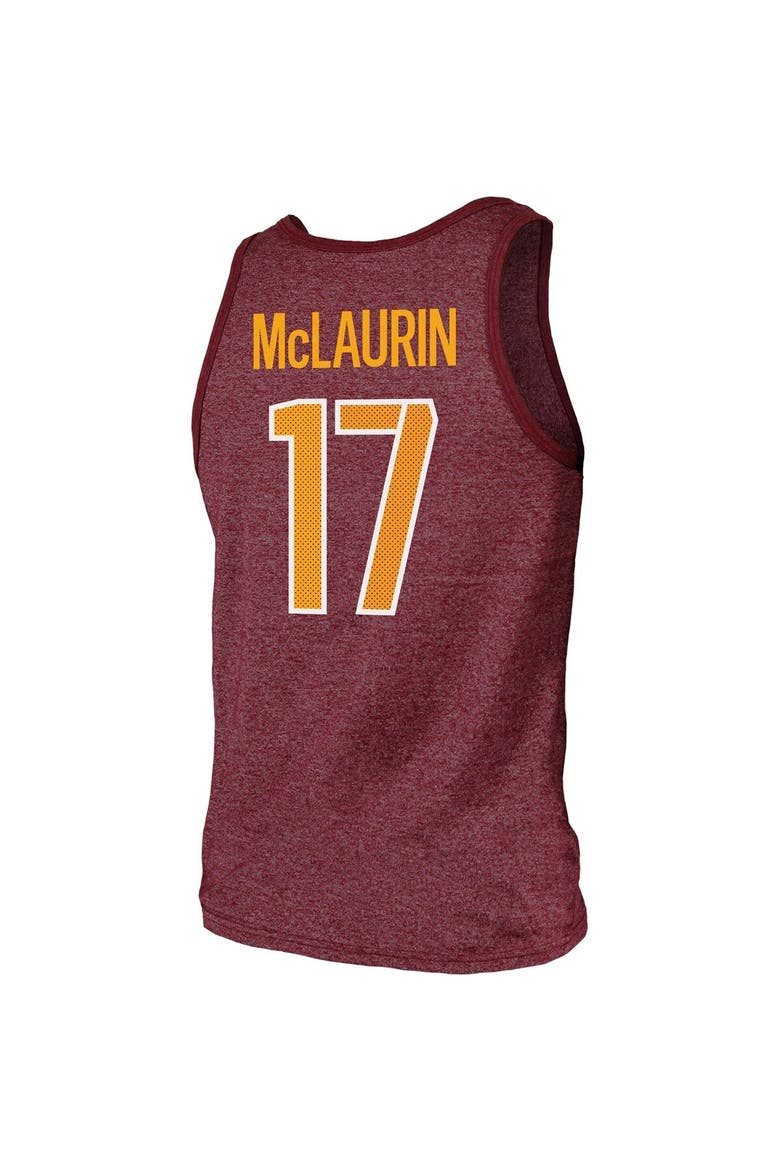 Men's Majestic Threads Terry McLaurin Heathered Burgundy Washington Commanders Player Name & Number Tank Top, Alternate, color, Burgundy