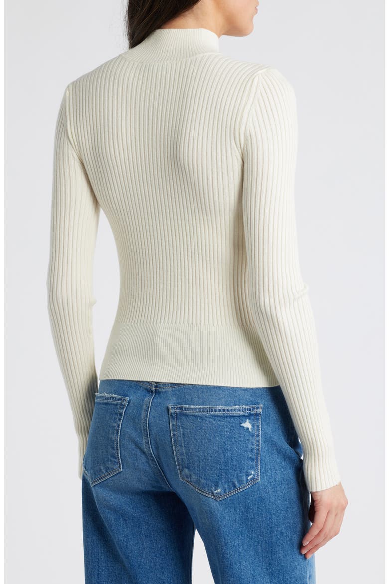 Raisa Rib Mock Neck Sweater, Alternate, color, IVORY