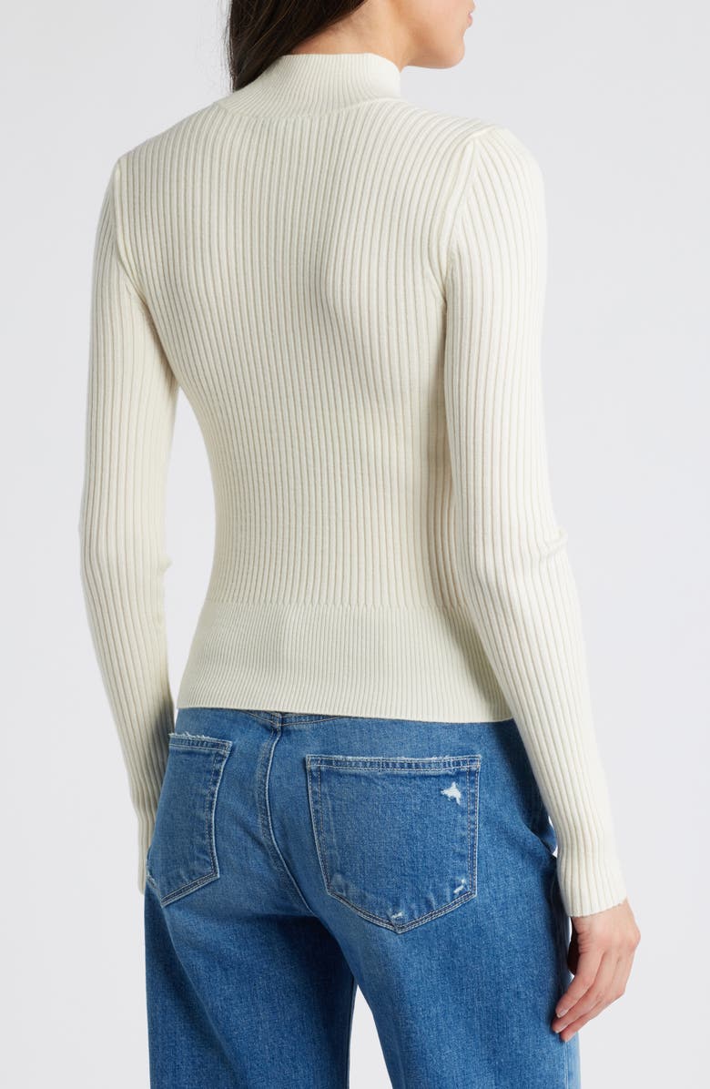 PAIGE Raisa Rib Mock Neck Sweater, Alternate, color, Ivory
