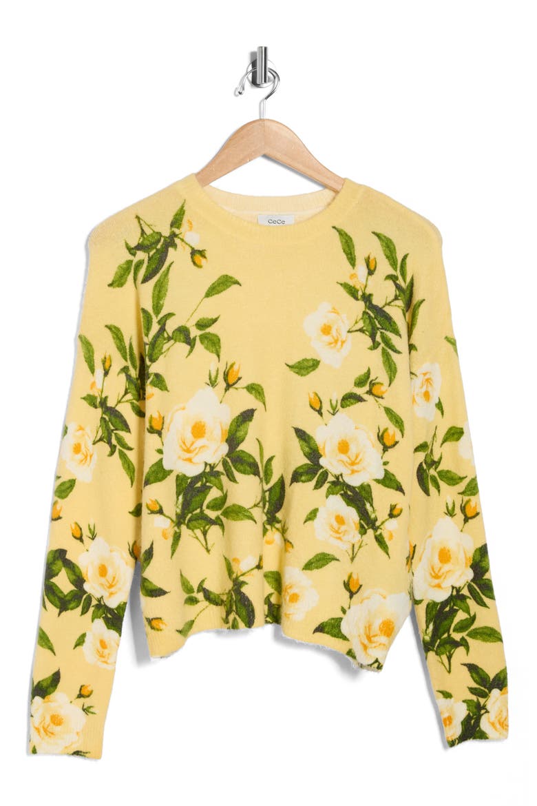 Long Sleeve Crew Sweater, Alternate, color, MISTED YELLOW