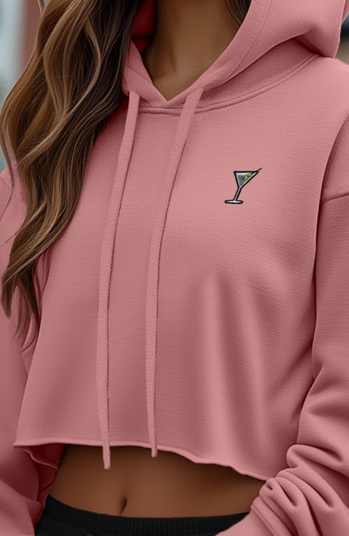 Dalix Martini Cropped Hoodie In Mauve