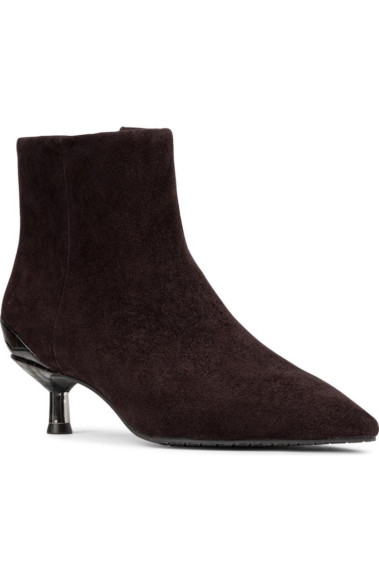 Donald Pliner Kitten Heel Pointed Toe Bootie, Main, color, Dark Brown