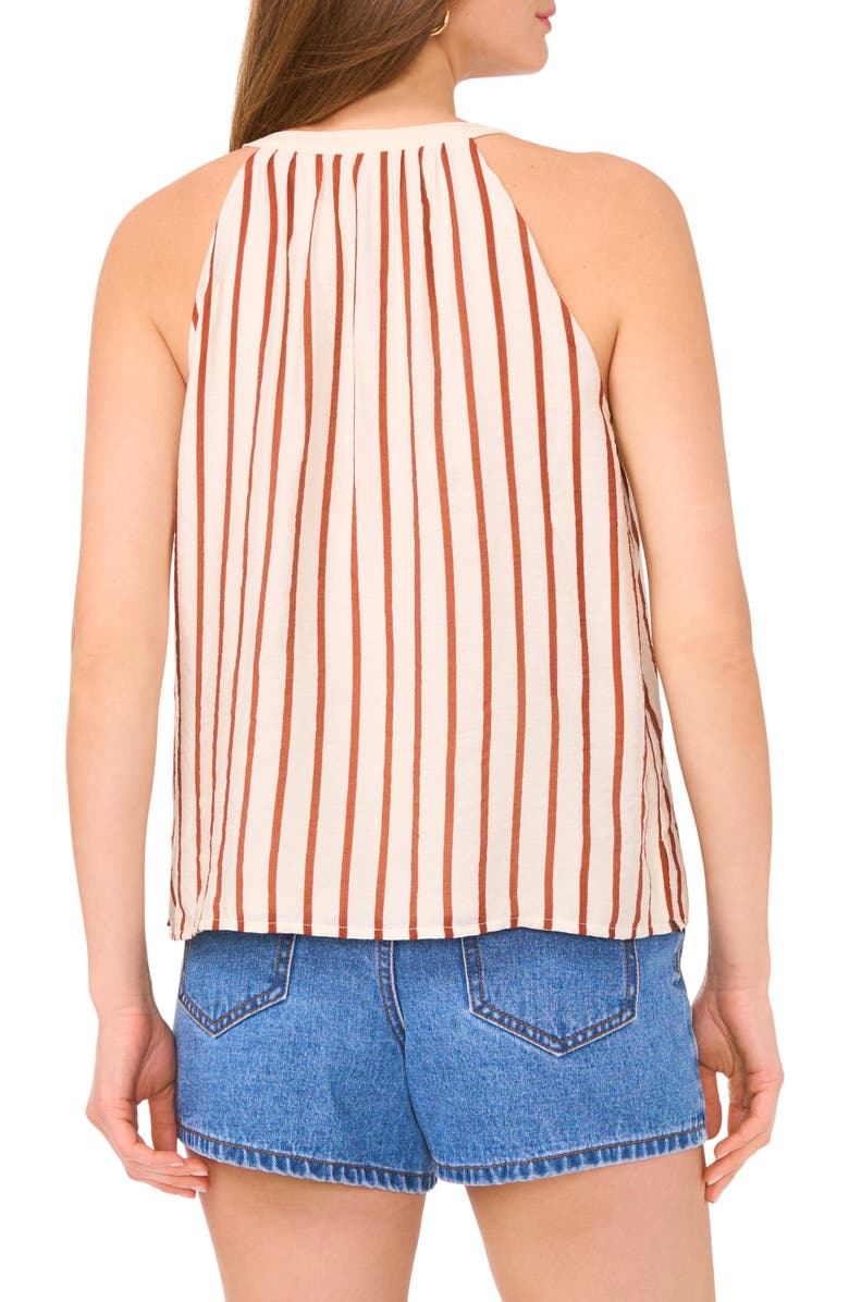 Vince Camuto Sleeveless Tie Neck Top, Alternate, color, Chili