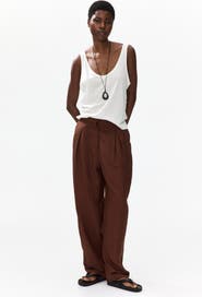 H&M Linen-blend Barrel Trousers