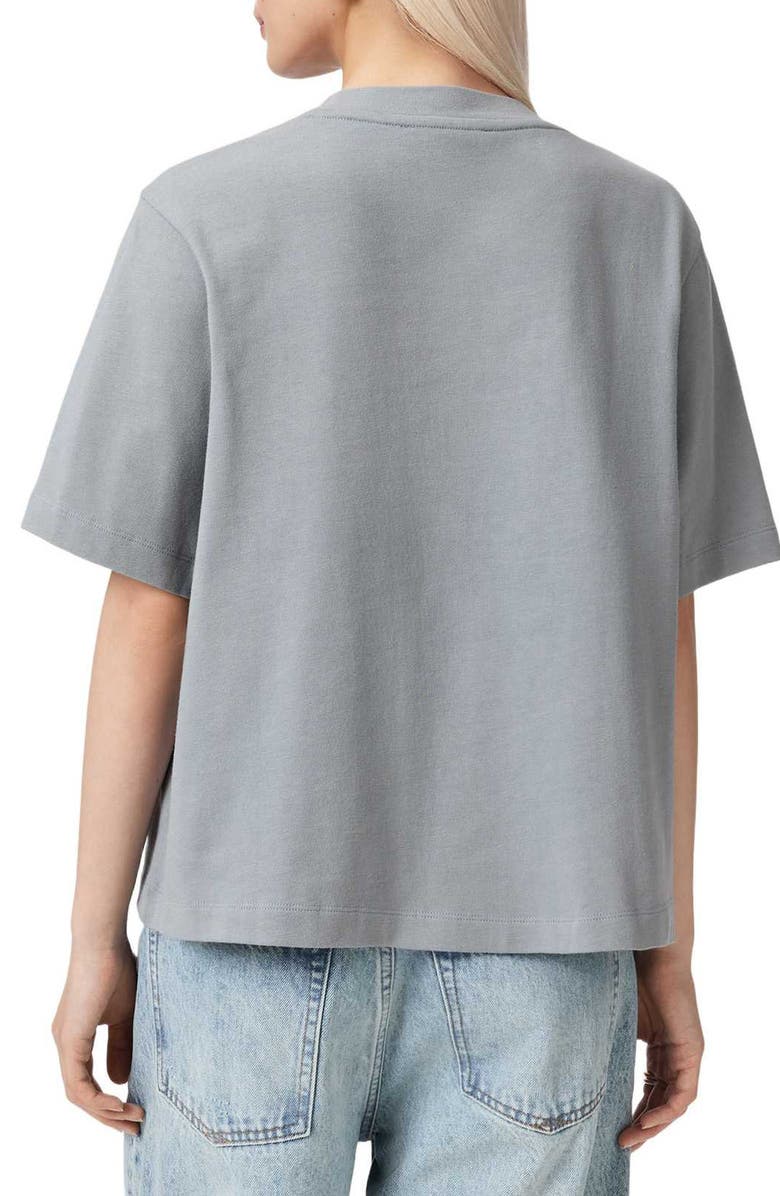 AllSaints Ella Lisa Beaded Cotton T-Shirt, Alternate, color, Quarry Blue