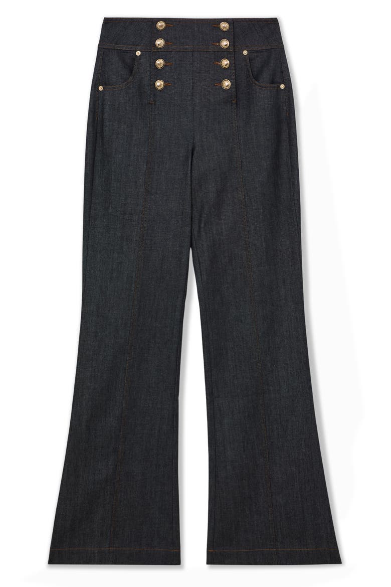 Skylar Sailor High Waist Bootcut Jeans, Alternate, color, DARK BLUE