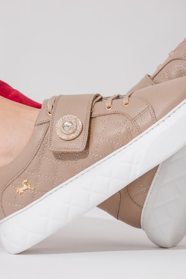 Diamond Leather Sneakers, Alternate, color, Sand / Beige