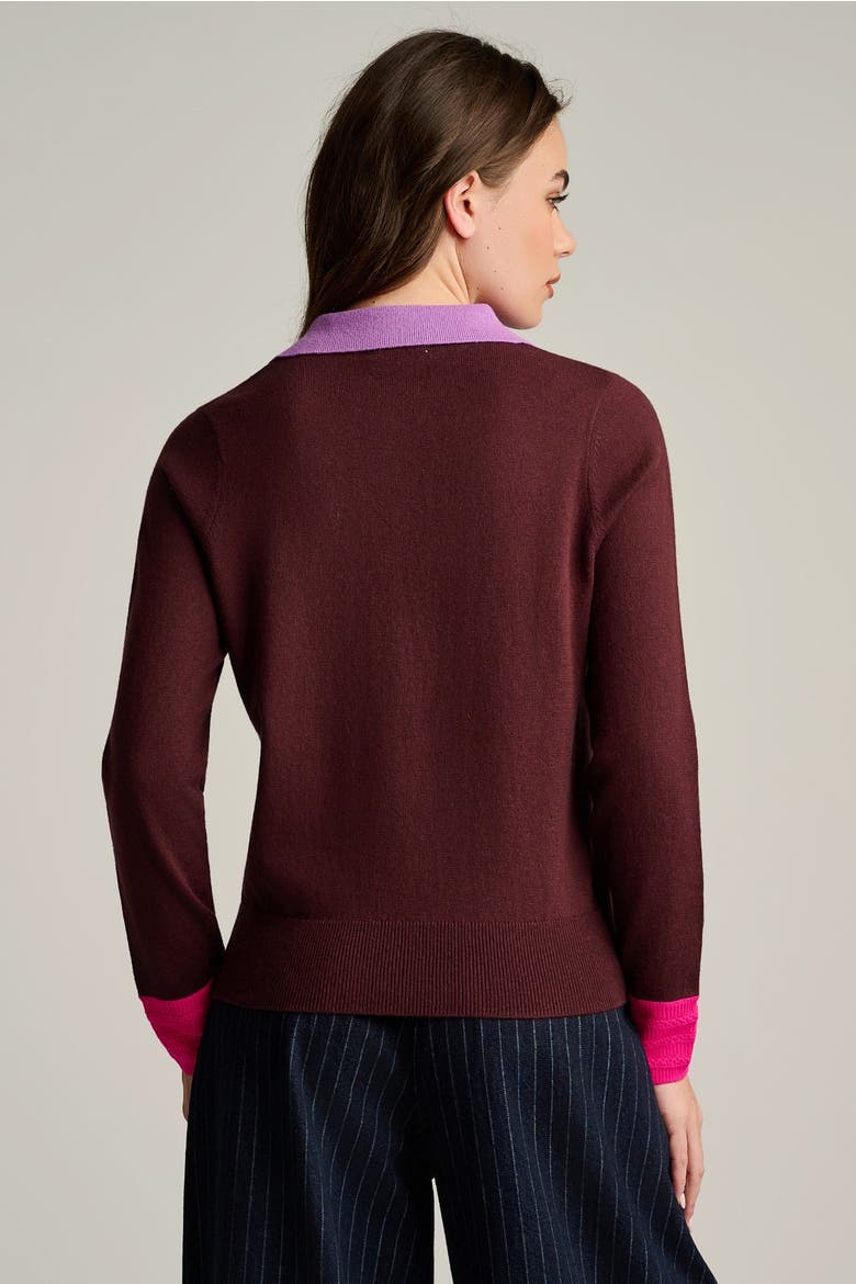 Pop Posh Cotton Cashmere Polo, Alternate, color, Rum Rasin
