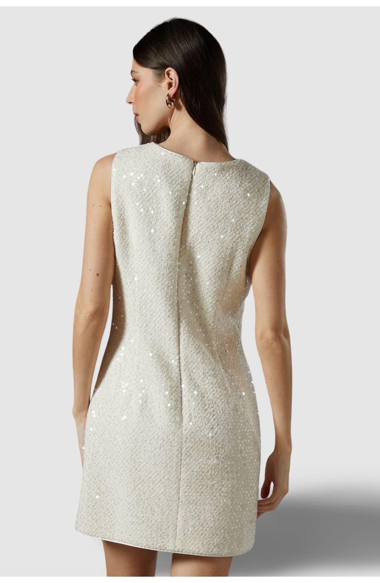Coast Sequin Boucle Shift Dress, Alternate, color, Ivory