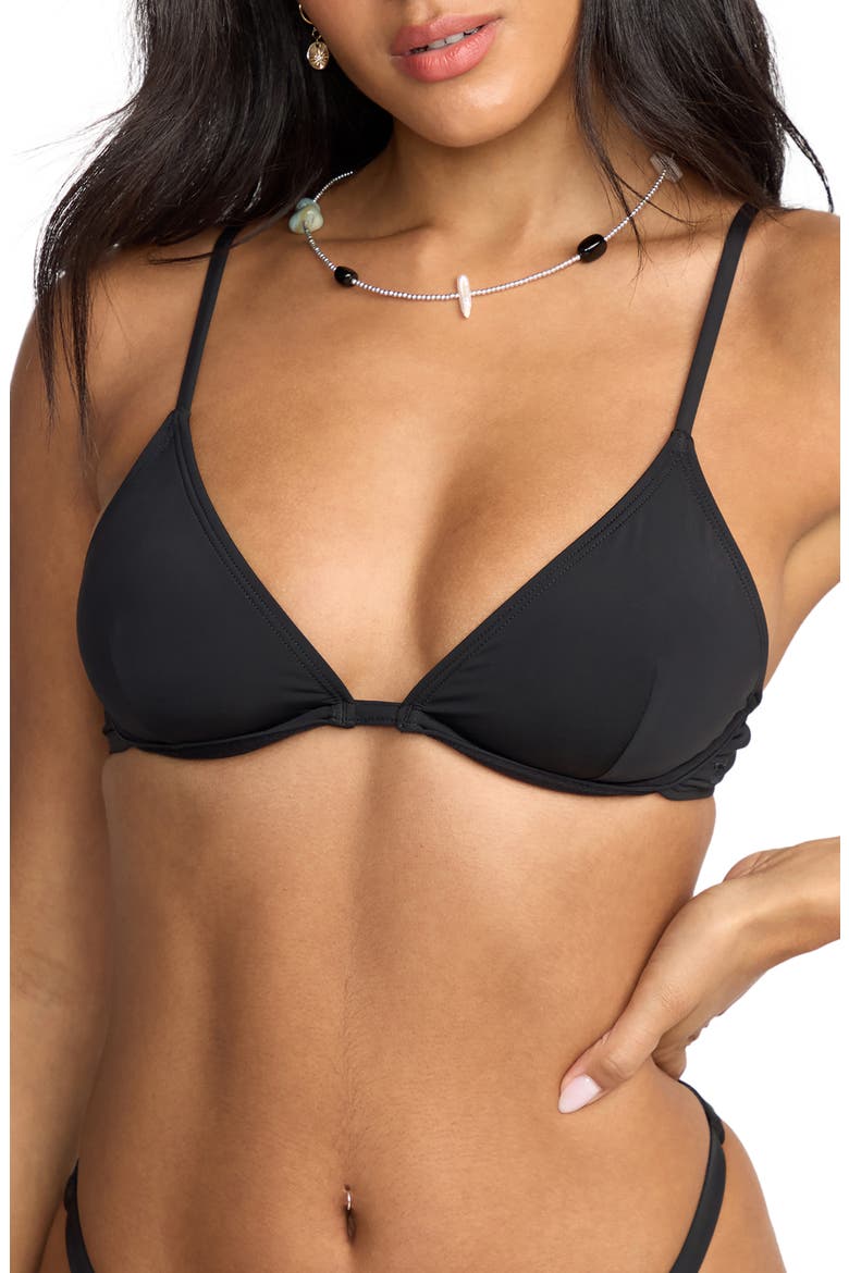 Sol Searcher Reese Underwire Bikini Top, Main, color, BLACK PEBBLE