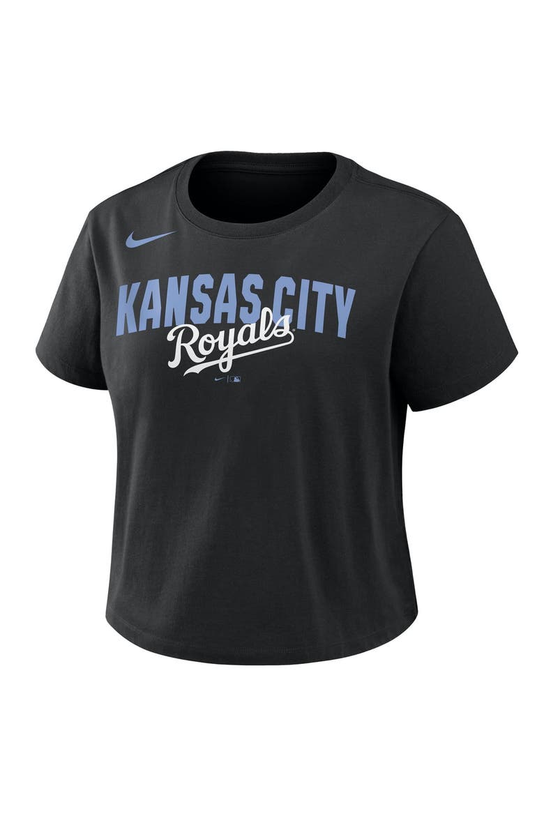 Women's Nike Black Kansas City Royals Mod Cropped T-Shirt, Alternate, color, Black