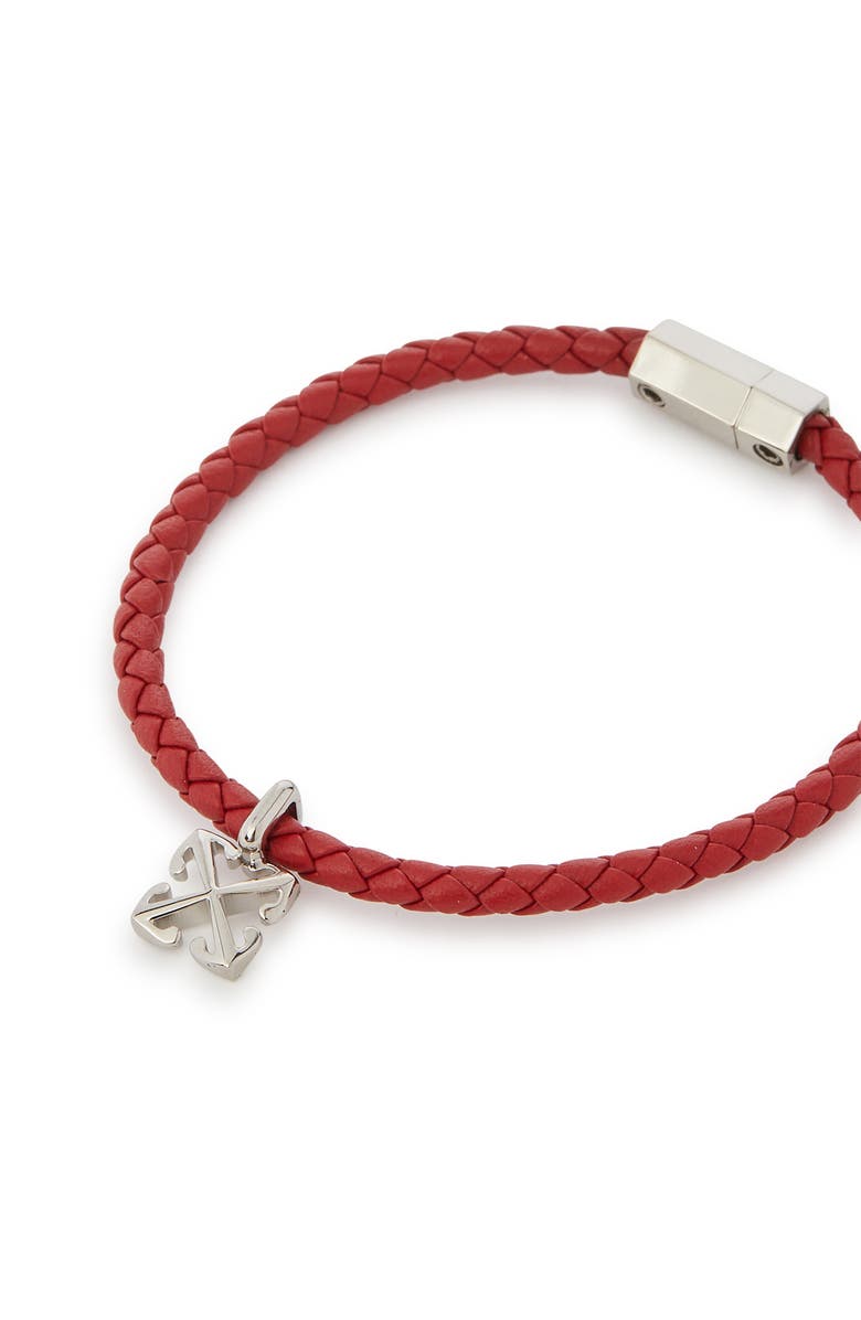 OFF WHITE Women's Arrow Red Leather Bracelet, Alternate, color, 