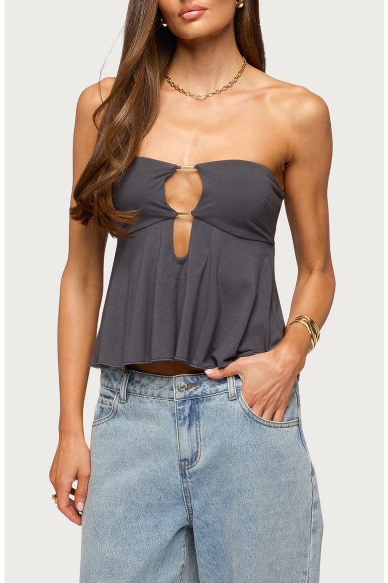 Nikita Strapless Cutout Top, Main, color, GRAY