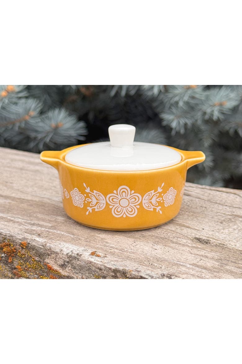 Pyrex-Inspired Casserole Ceramic Trinket Box, Alternate, color, Butterfly Gold