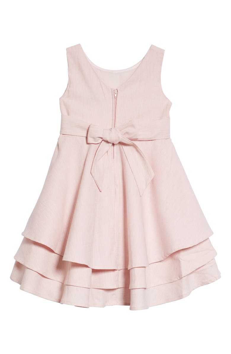 Ava & Yelly Tiered Linen Blend Party Dress, Alternate, color, 