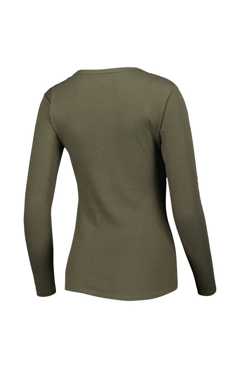 BOXERCRAFT Women's Green Michigan State Spartans Harper Henley Long Sleeve T-Shirt, Alternate, color,