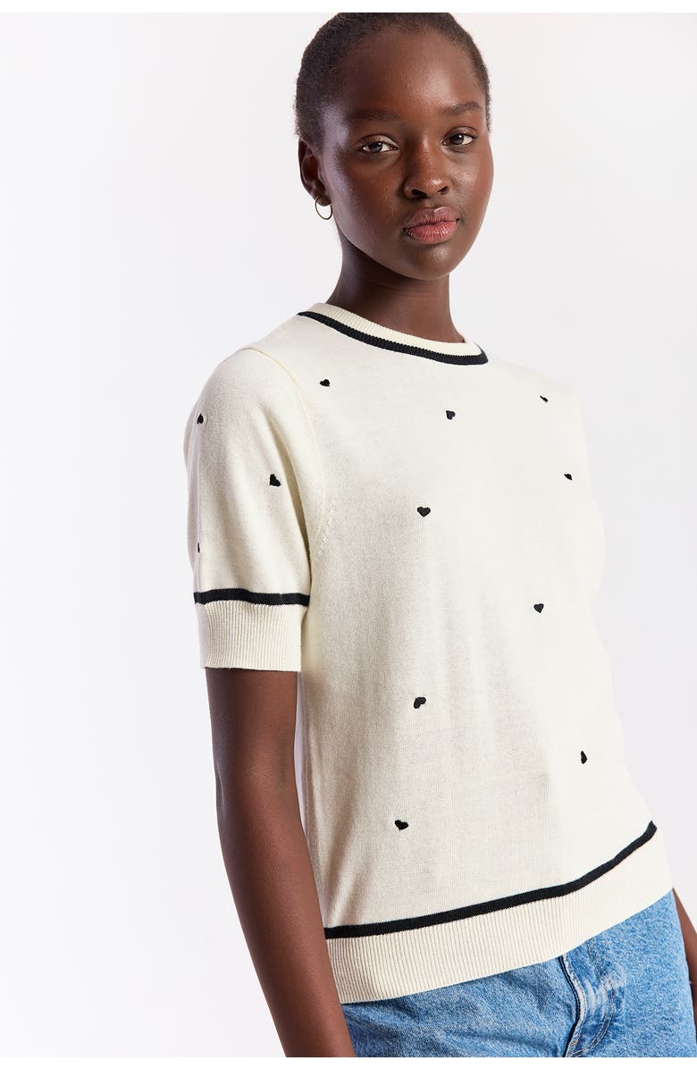 WISPR Mini Heart Embroidered Top, Alternate, color, Cream/Black