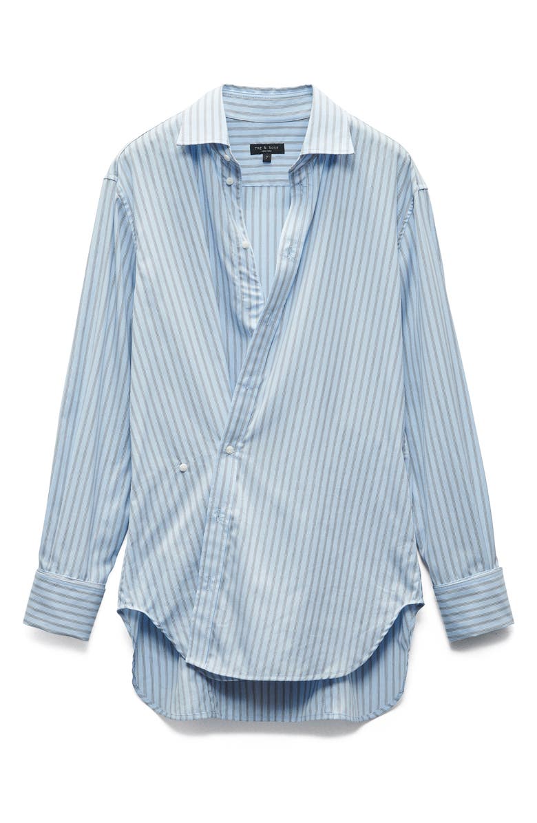 rag & bone Indiana Stripe Poplin Button-Up Shirt, Alternate, color, Coolblustr