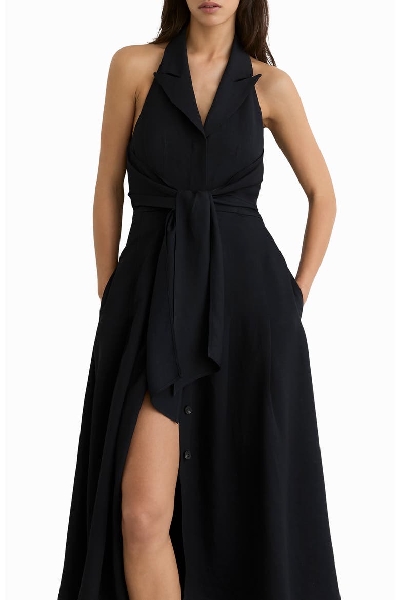 Tor Tie Waist Maxi Dress, Alternate, color, NAVY