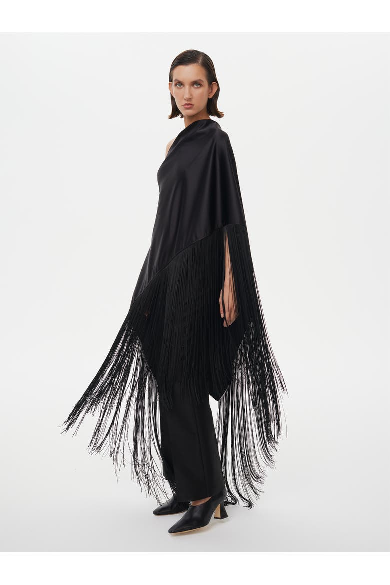 Fringed Party Cape, Main, color, Black