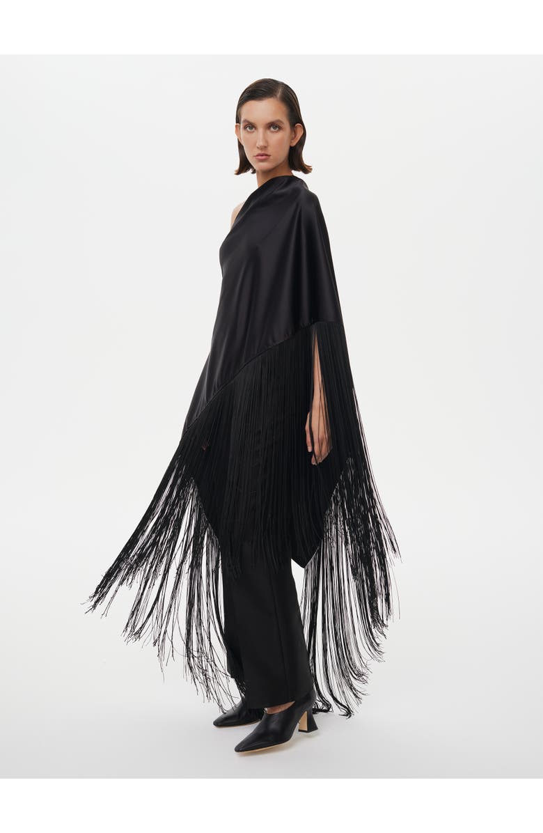 Alas Fringed Party Cape, Main, color, Black
